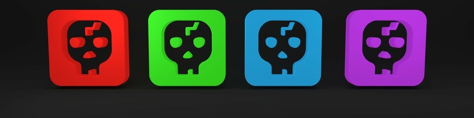 Colorful Archeology icon isolated on black background. Minimalism concept. 3D render illustration