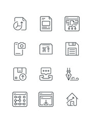 Icons for web and mobile, set of icons for web design, vector illustration