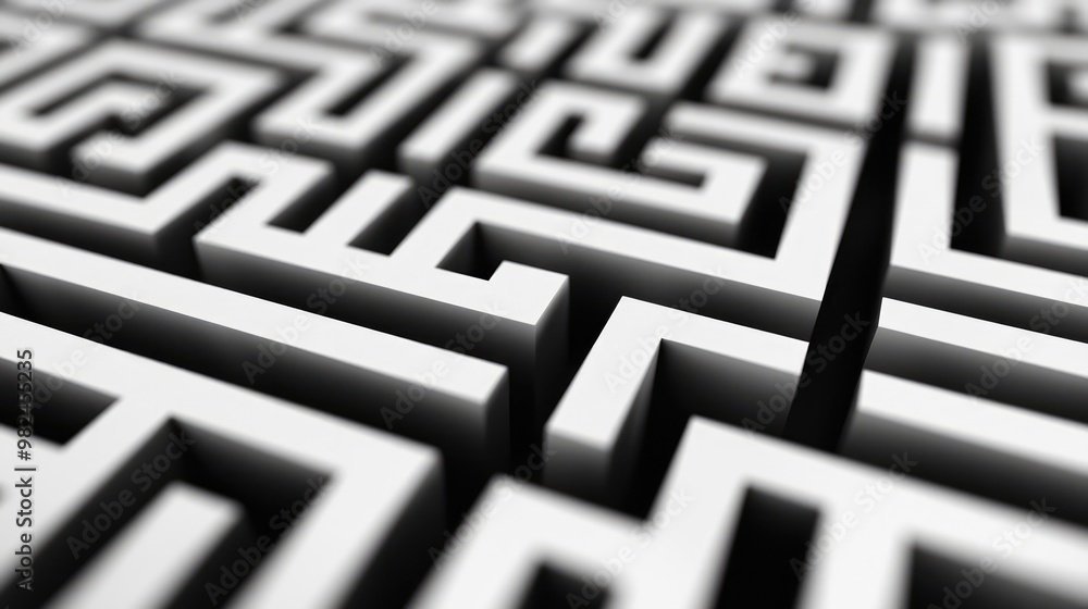 Poster abstract square maze designed for kids a puzzle for children featuring a labyrinth conundrum illustr