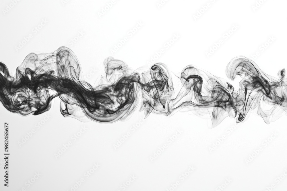 Poster dark, thick smoke billows horizontally, exhibiting defined edges and subtle transparency while grace