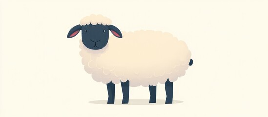 Flat color illustration of a sheep