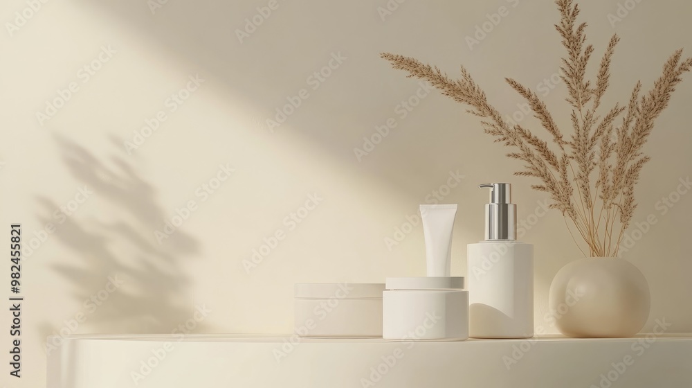 Poster 3d rendering of a blank background for showcasing products creams and cosmetics ideal for product di