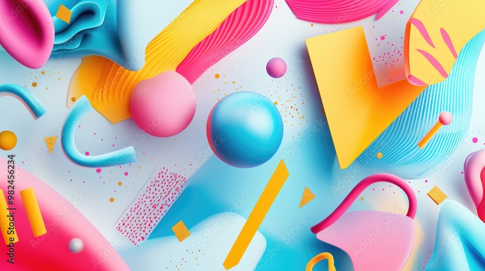 Poster abstract background featuring various shapes for a festive concept