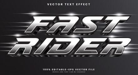 Obraz premium Fast Rider editable text effect Template with Racing style Theme