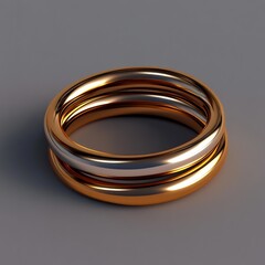 3D Icon: Traditional Circular Bracelets Illustration Logo