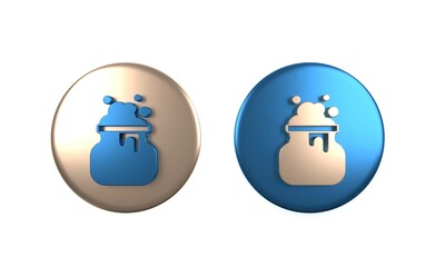 Colorful Witch cauldron icon isolated on white background. Happy Halloween party. Circle button. 3D render illustration