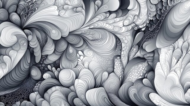 Elegant light silver and gray vector zentangle texture painting Creative blurred illustration featuring doodles suitable for coloring books and pages for children