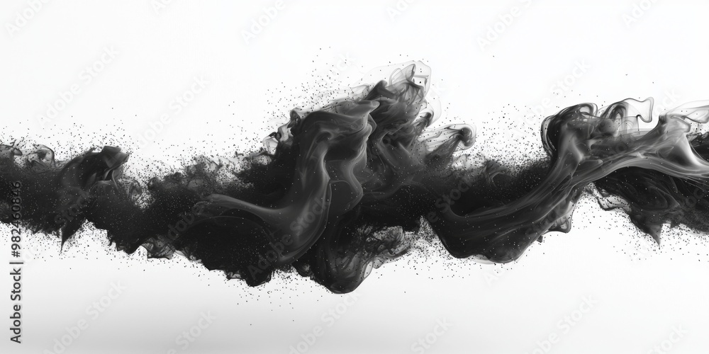 Aufkleber black smoke billows and swirls in a mesmerizing dance, expanding outward with intricate layers that 
