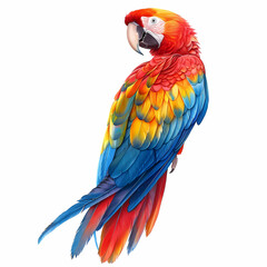 Fototapeta premium magnificent realistic Scarlet Macaw on white background