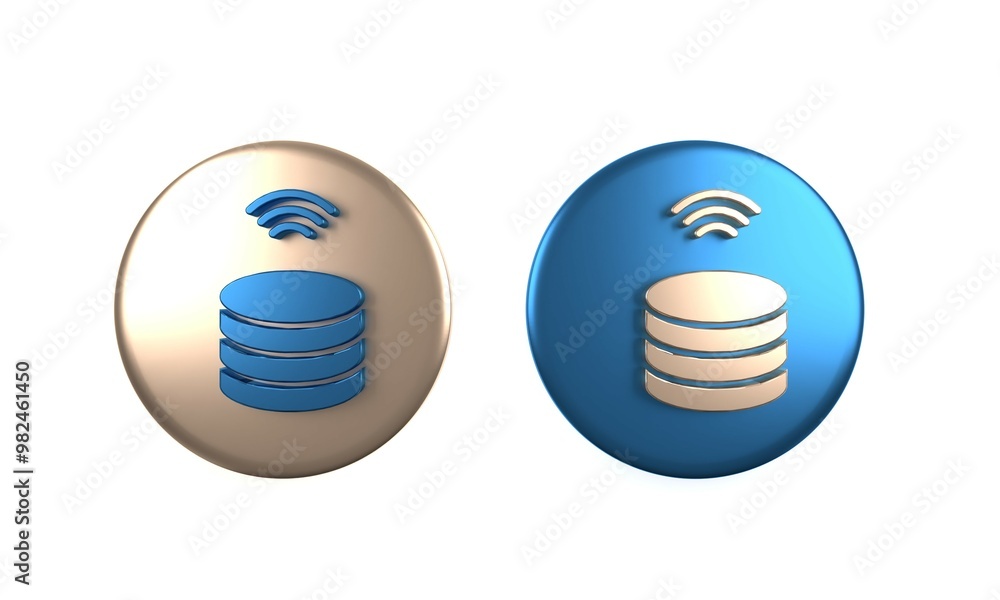 Poster colorful smart server, data, web hosting icon isolated on white background. internet of things conce