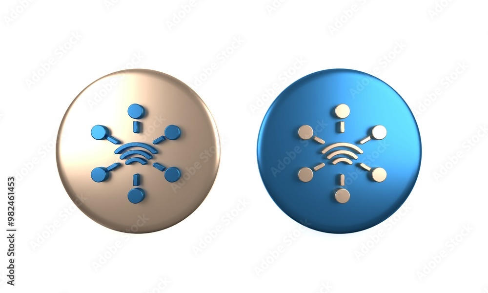 Poster colorful network icon isolated on white background. global network connection. global technology or 