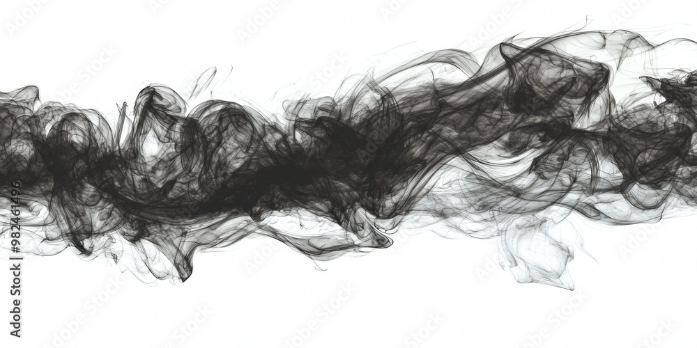 Aufkleber dark, swirling smoke gracefully billows outward, showcasing intricate patterns and soft edges as it 
