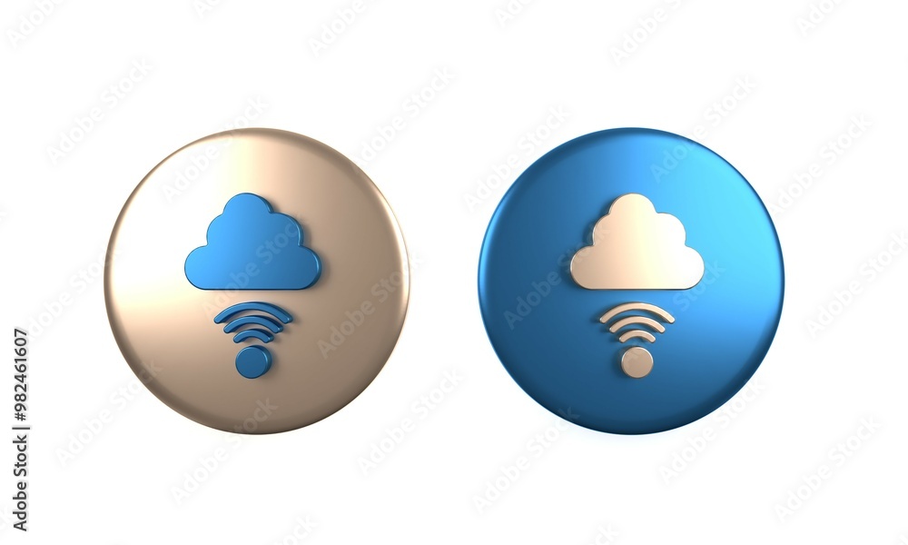 Poster colorful network cloud connection icon isolated on white background. social technology. cloud comput