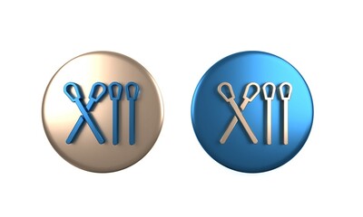 Colorful Match stick icon isolated on white background. Match with fire. Matches sign. Circle button. 3D render illustration