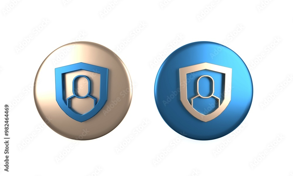 Poster colorful user protection icon isolated on white background. secure user login, password protected, p