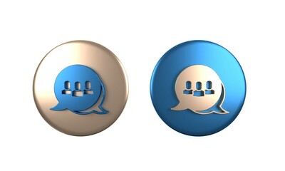 Colorful Project team base icon isolated on white background. Business analysis and planning, consulting, team work, project management. Developers. Circle button. 3D render illustration