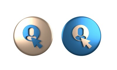 Colorful Worker icon isolated on white background. Business avatar symbol user profile icon. Male user sign. Circle button. 3D render illustration