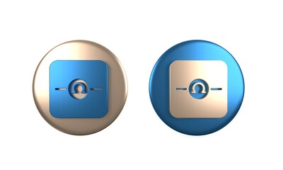 Colorful Ohmmeter icon isolated on white background. Circle button. 3D render illustration