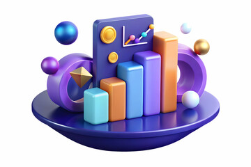 3D Glowing Abstract Retail Analytics Art Concept: Digital Design Representing Business Insights & Data-Driven Visuals for Effective Marketing Promotions