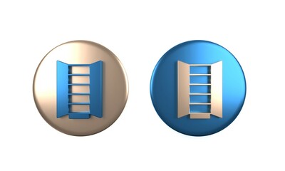Colorful Wardrobe icon isolated on white background. Cupboard sign. Circle button. 3D render illustration