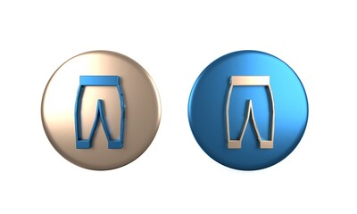 Colorful Pants icon isolated on white background. Trousers sign. Circle button. 3D render illustration