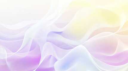Obraz premium Gradient from soft lavender to pale yellow, with flowing white wavy lines adding motion and balance to the abstract background.