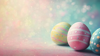 Fototapeta premium Easter Eggs on a Pastel Background.