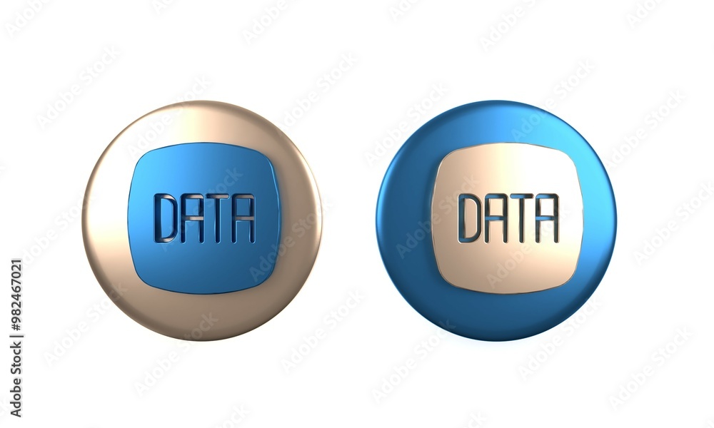 Poster colorful data analysis icon isolated on white background. business data analysis process, statistics