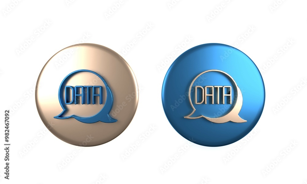 Poster colorful data analysis icon isolated on white background. business data analysis process, statistics
