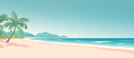 Isla O Playa Desierta Caribena Con Arena Blanca Y Agua Azul