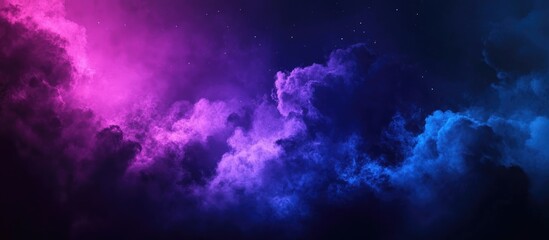 Obraz premium Abstract Dark Blue And Purple Background With Cool Night Wallpaper Gradient Neon Violet Diffuse Glow Light In The Night Background Smoky Violet Purple And Blue Clouds In A Dark Sky Wallpaper