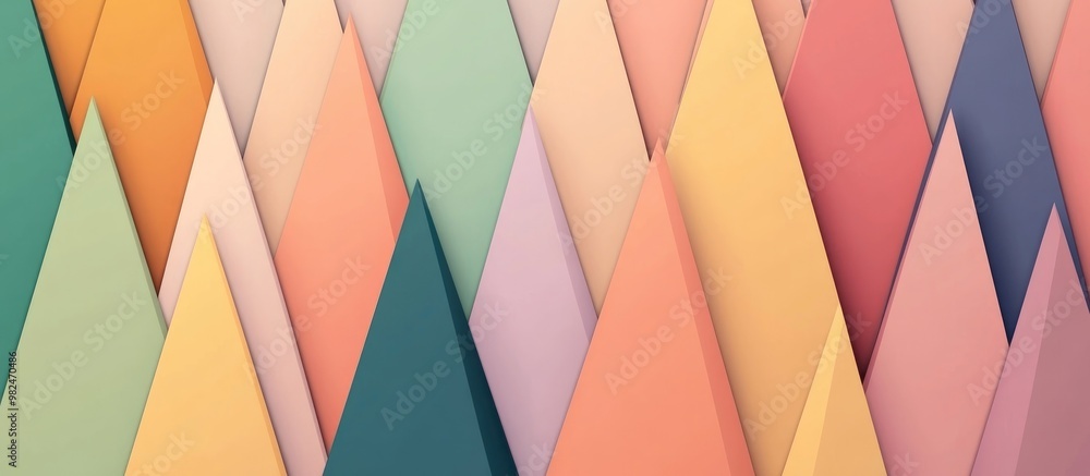 Poster Abstract Art Composition Featuring Colorful Triangular Rows