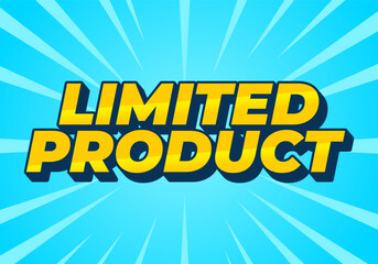 Limited product. Text effect in 3D style in yellow blur colors