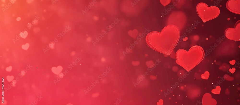 Aufkleber abstract red background with bokeh effect for valentine s day concept