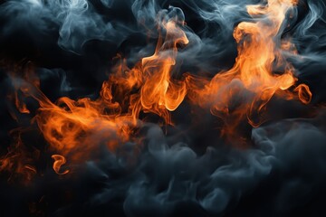 Fototapeta premium fire with black grey smoke