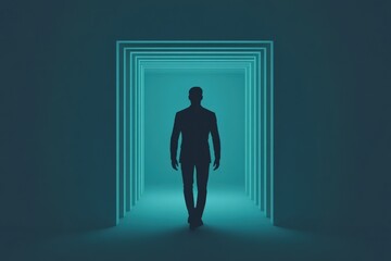 Obraz premium A group of professionals wearing virtual reality headsets, exploring immersive technology in a modern setting, illuminated by vibrant colors, Business idea concept.