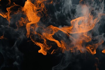 Fototapeta premium fire with black grey smoke