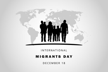 International migrants day, december 18. Poster, social media, banner. Vector illustration