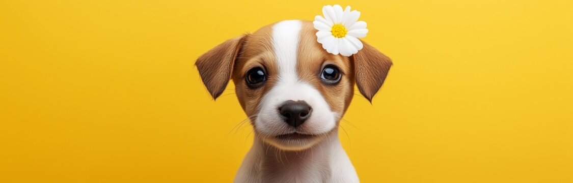 cute little pappy with a flower