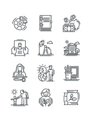 Business icons set of icons for web design, vector illustration