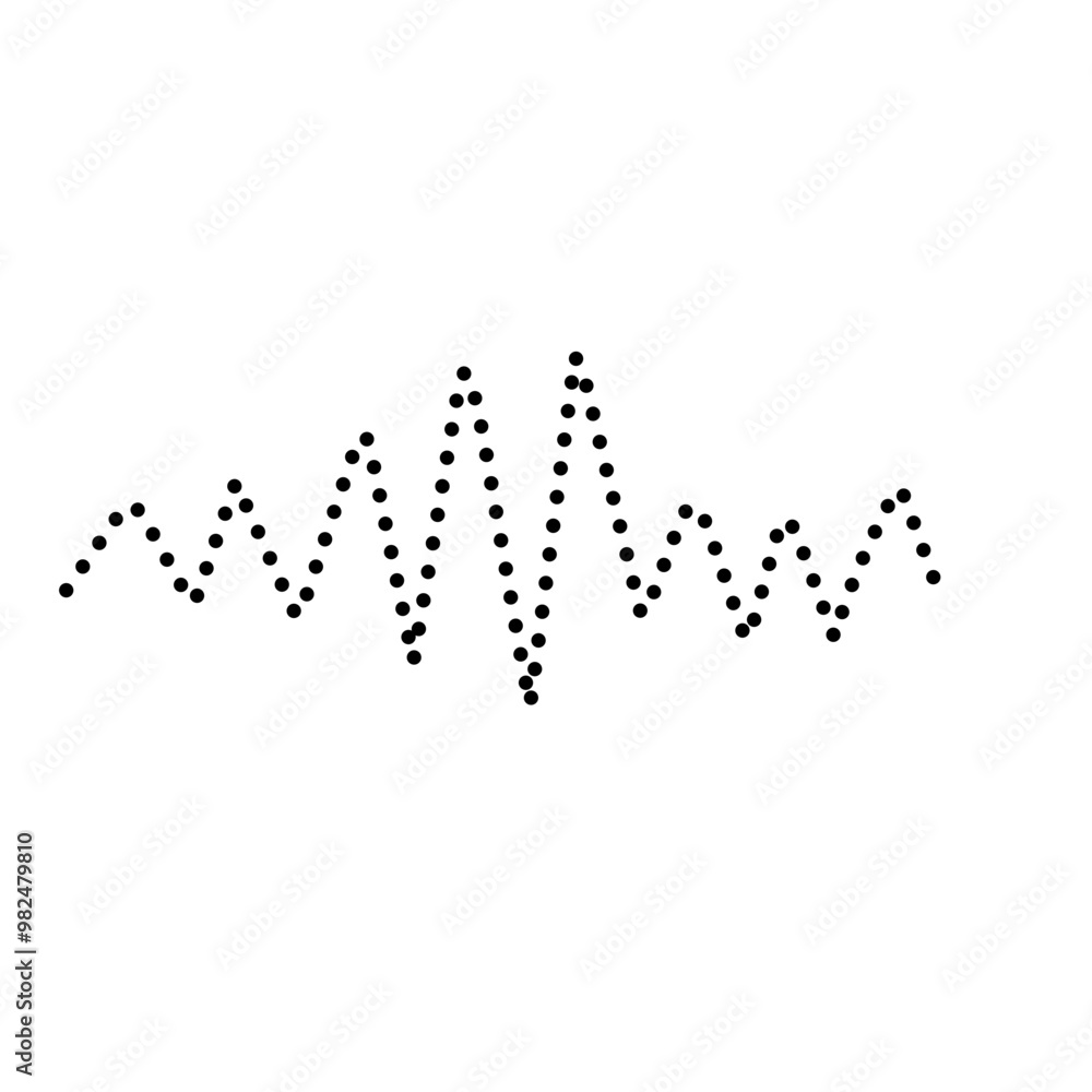 Poster wavy zig zag dotted line