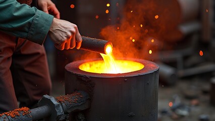 Close-up of melting furnace