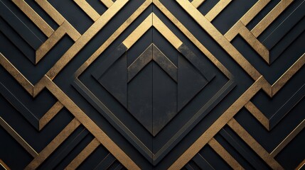 Vintage New Year 2025, art deco patterns, golden accents, elegant flapper-era vibe, roaring twenties revival, sophisticated ambiance, 3D illustration, Copy for text, no text, no logo