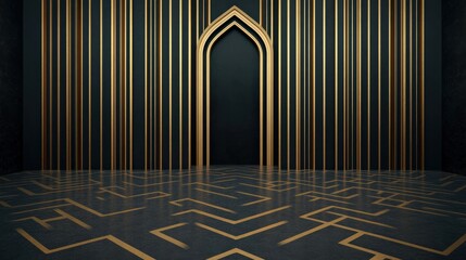 Vintage New Year 2025, art deco patterns, golden accents, elegant flapper-era vibe, roaring twenties revival, sophisticated ambiance, 3D illustration, Copy for text, no text, no logo