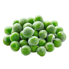 Frozen peas isolated on a transparent background