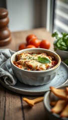 Delicious traditional Greek moussaka with beef mince, eggplant and bechamel sauce