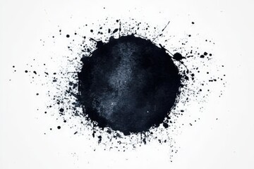 Abstract Black Ink Splash on White Background