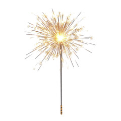 Fototapeta premium A sparkling firework against a dark background, capturing the festive spirit and celebration of special occasions., isolated on a transparent background.