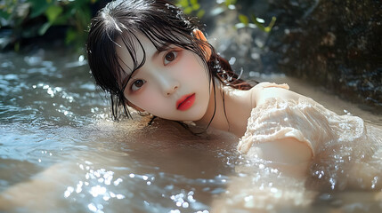 Fototapeta premium Beautiful Woman in Water