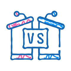 debates candidates tribunes doodle icon sketch vector. debates candidates tribunes sign. isolated symbol illustration